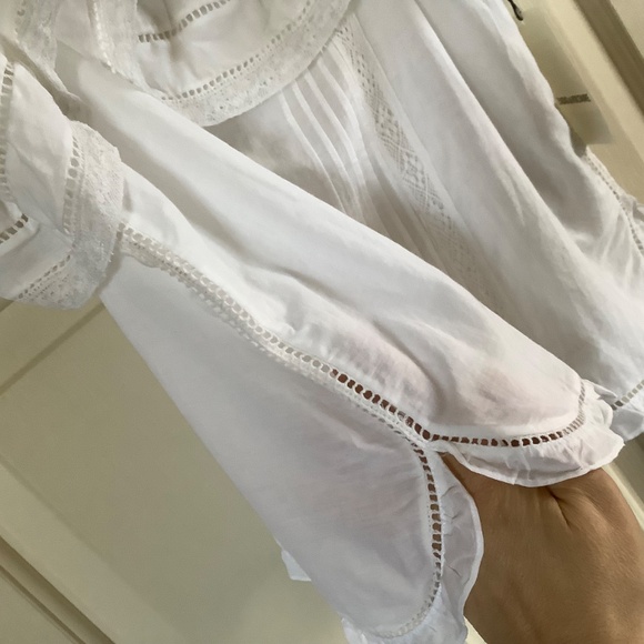 Zadig & Voltaire Cya Ruffled Lace Camisole White SZ L - Picture 7 of 16